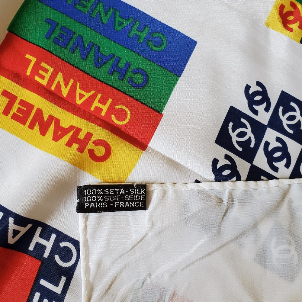 CHANEL Multicolor Silk Scarf
